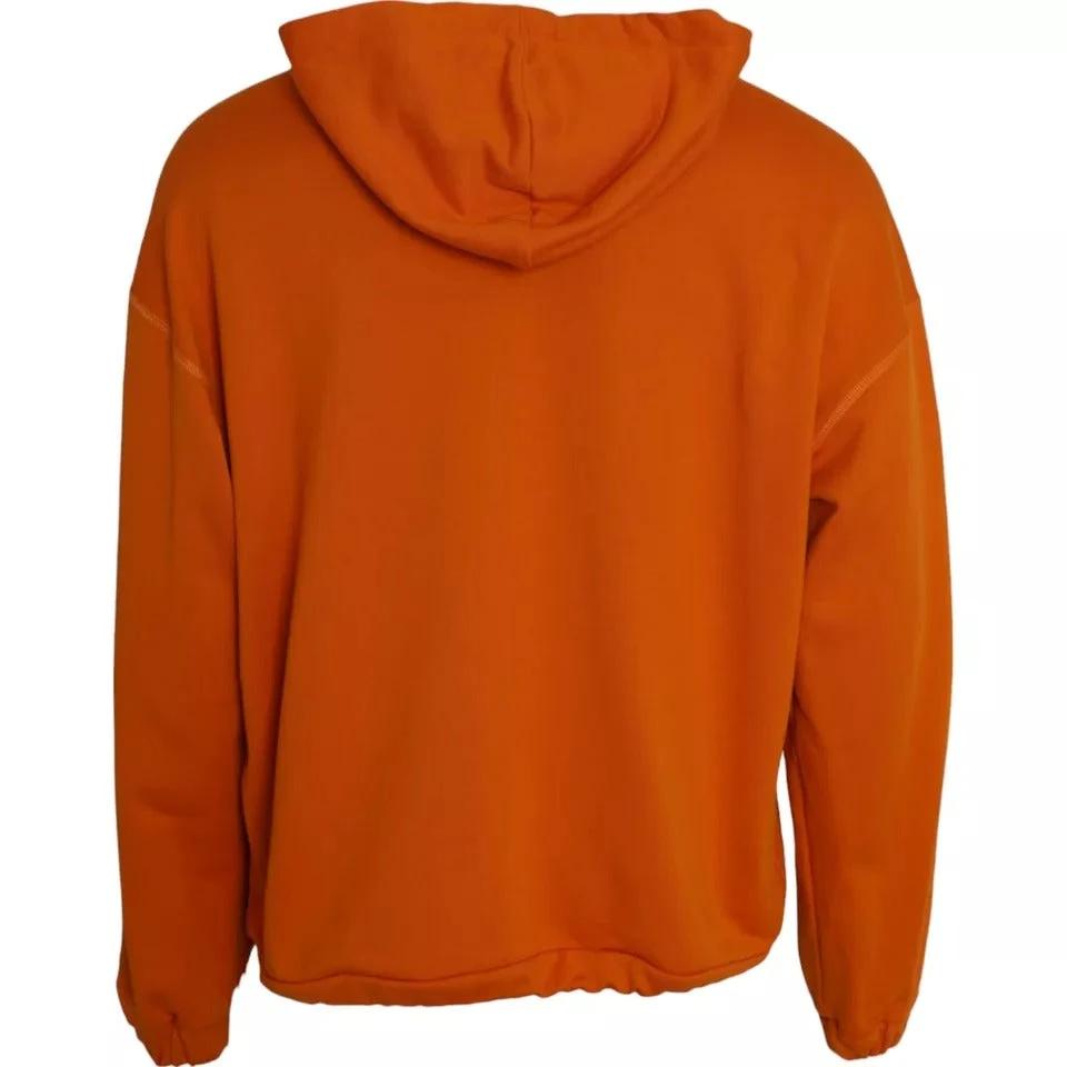 Dolce & Gabbana Orange Hooded Pullover Sweatshirt Sweater by Dolce & Gabbana