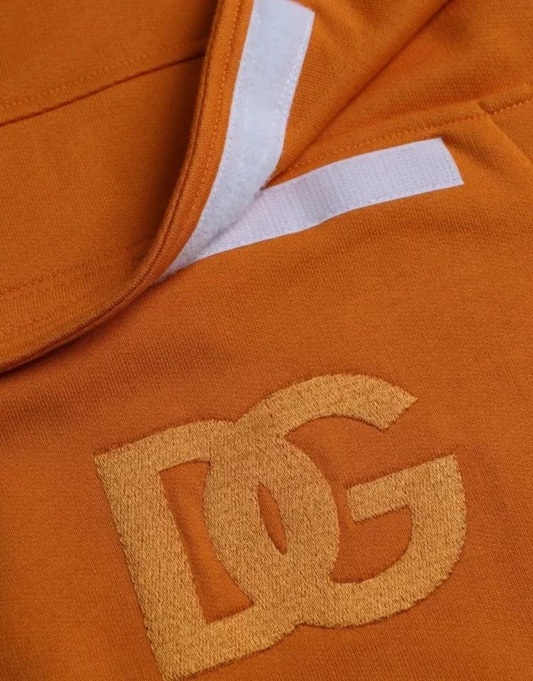 Dolce & Gabbana Orange Hooded Pullover Sweatshirt Sweater by Dolce & Gabbana