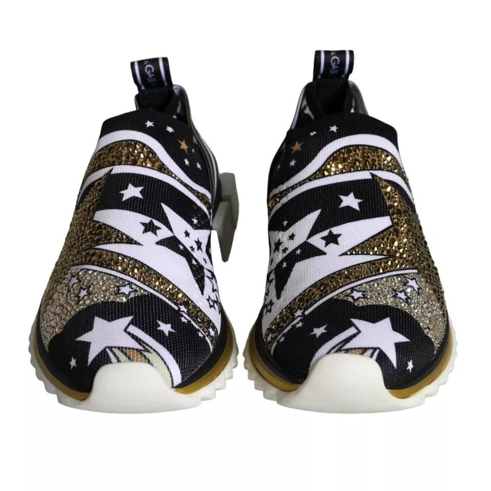 Dolce & Gabbana Multicolor Comet Star Print Sorrento Sneakers Shoes by Dolce & Gabbana