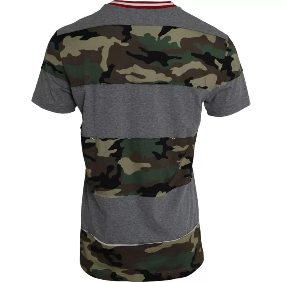 Dolce & Gabbana Multicolor Camouflage Cotton Crew Neck Men T-shirt by Dolce & Gabbana