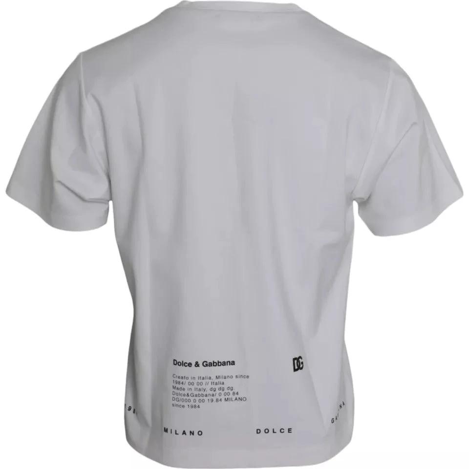 Dolce & Gabbana White Red Lips Print Cotton Men T-shirt by Dolce & Gabbana