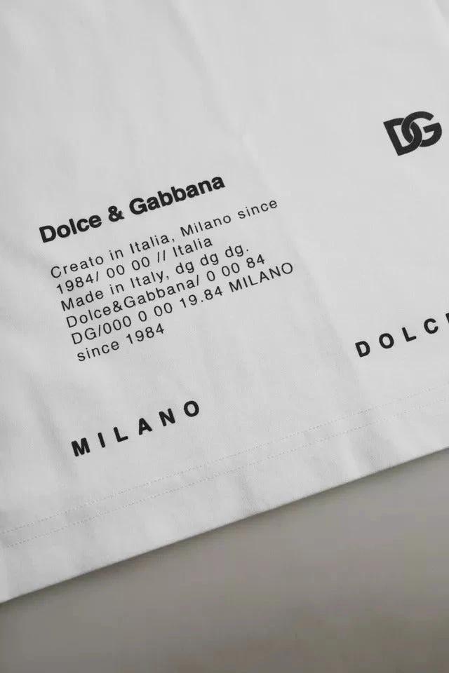 Dolce & Gabbana White Red Lips Print Cotton Men T-shirt by Dolce & Gabbana
