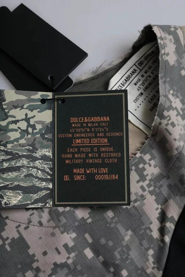 Dolce & Gabbana Multicolor Camouflage Cotton Round Neck Men T-shirt by Dolce & Gabbana