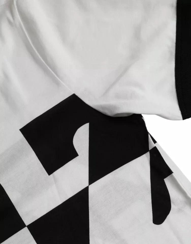 Dolce & Gabbana Black White Jazz Print Cotton Short Sleeves T-shirt by Dolce & Gabbana