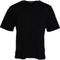 Dolce & Gabbana Black Logo Embossed Cotton Crew Neck T-shirt by Dolce & Gabbana
