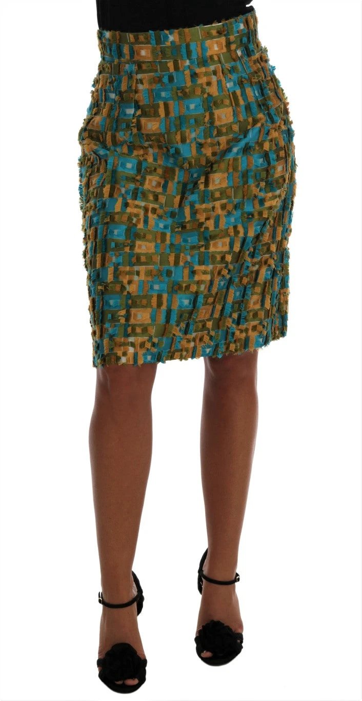 Dolce & Gabbana Multicolor Jacquard Straight Pencil Skirt by Dolce & Gabbana