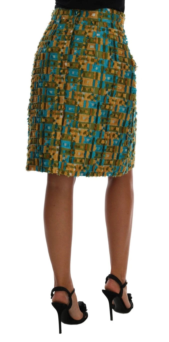 Dolce & Gabbana Multicolor Jacquard Straight Pencil Skirt by Dolce & Gabbana