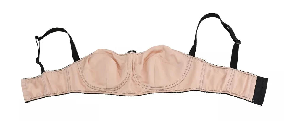 Dolce & Gabbana Black Straps Pink Balconcino Bra by Dolce & Gabbana