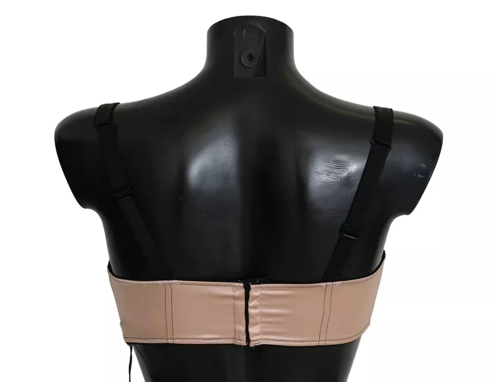 Dolce & Gabbana Black Straps Pink Balconcino Bra by Dolce & Gabbana