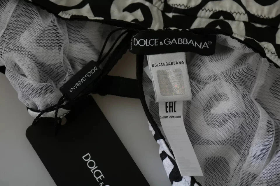 Dolce & Gabbana Black DG Mania Print Sleeveless Swimwear by Dolce & Gabbana
