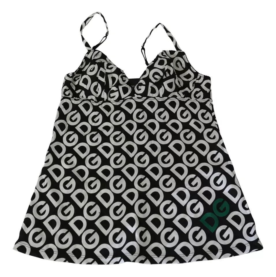 Dolce & Gabbana Black DG Mania Print Sleeveless Swimwear by Dolce & Gabbana