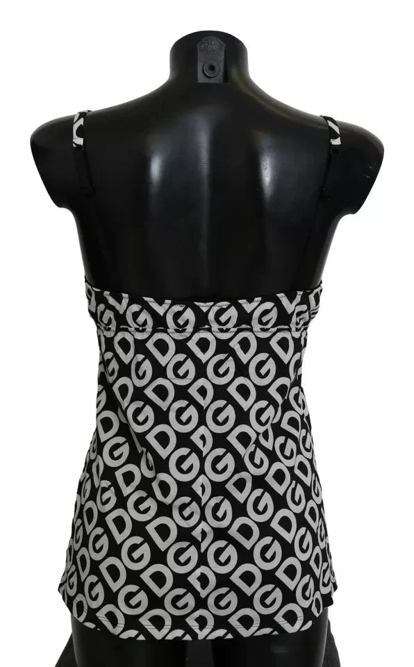 Dolce & Gabbana Black DG Mania Print Sleeveless Swimwear by Dolce & Gabbana