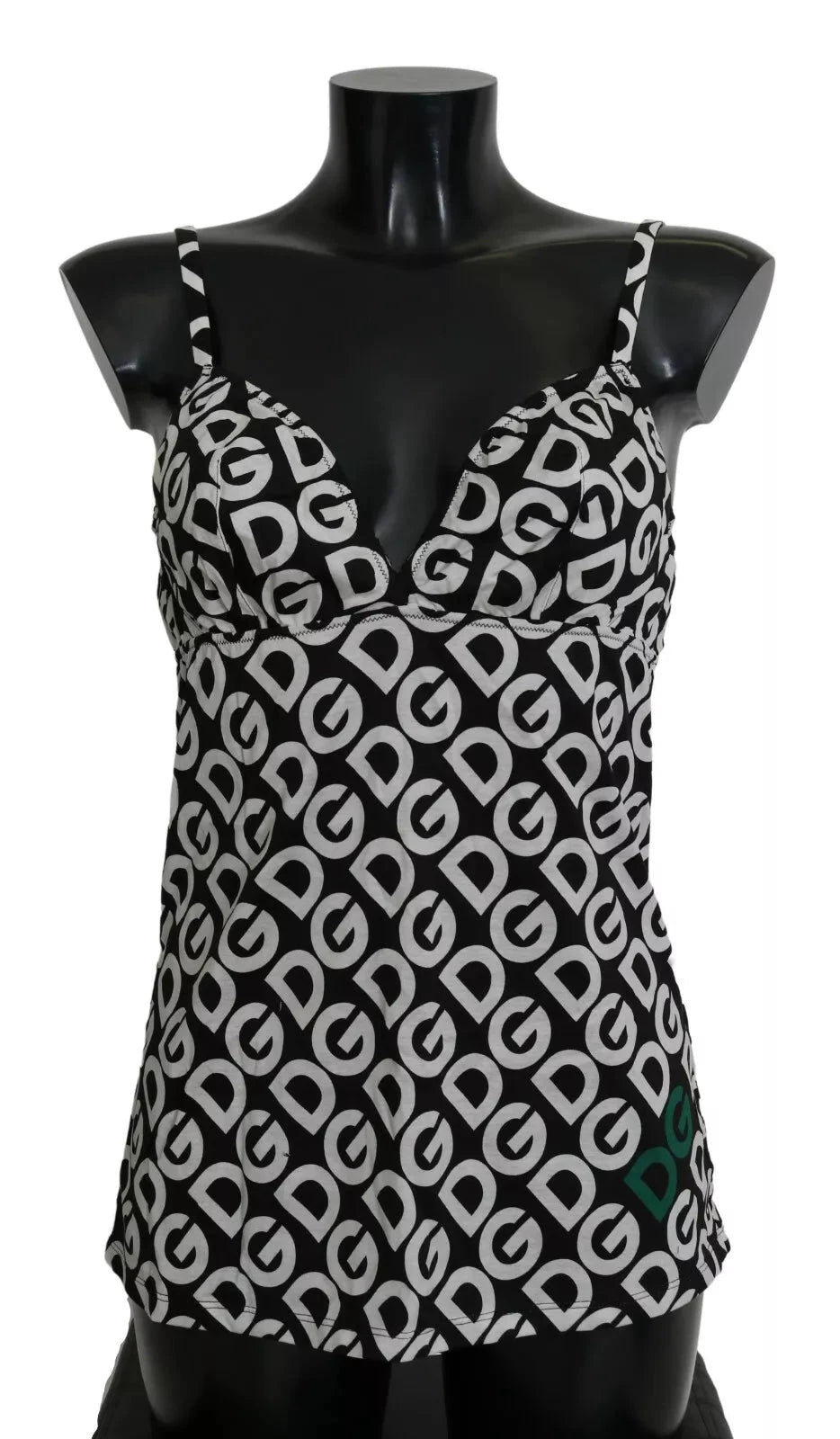 Dolce & Gabbana Black DG Mania Print Sleeveless Swimwear by Dolce & Gabbana