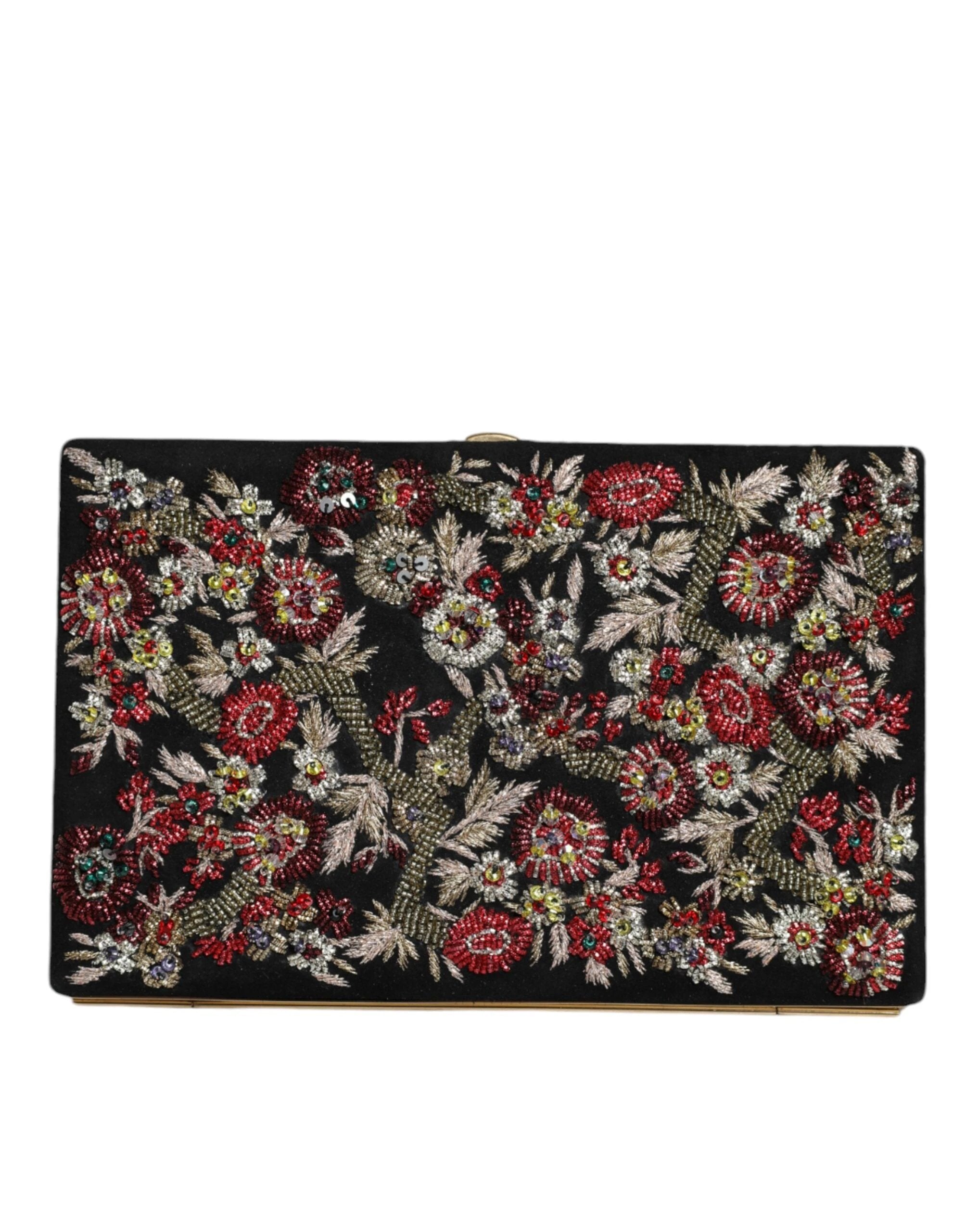Dolce & Gabbana Multicolor Floral Gold Frame Clutch Evening Purse Bag by Dolce & Gabbana