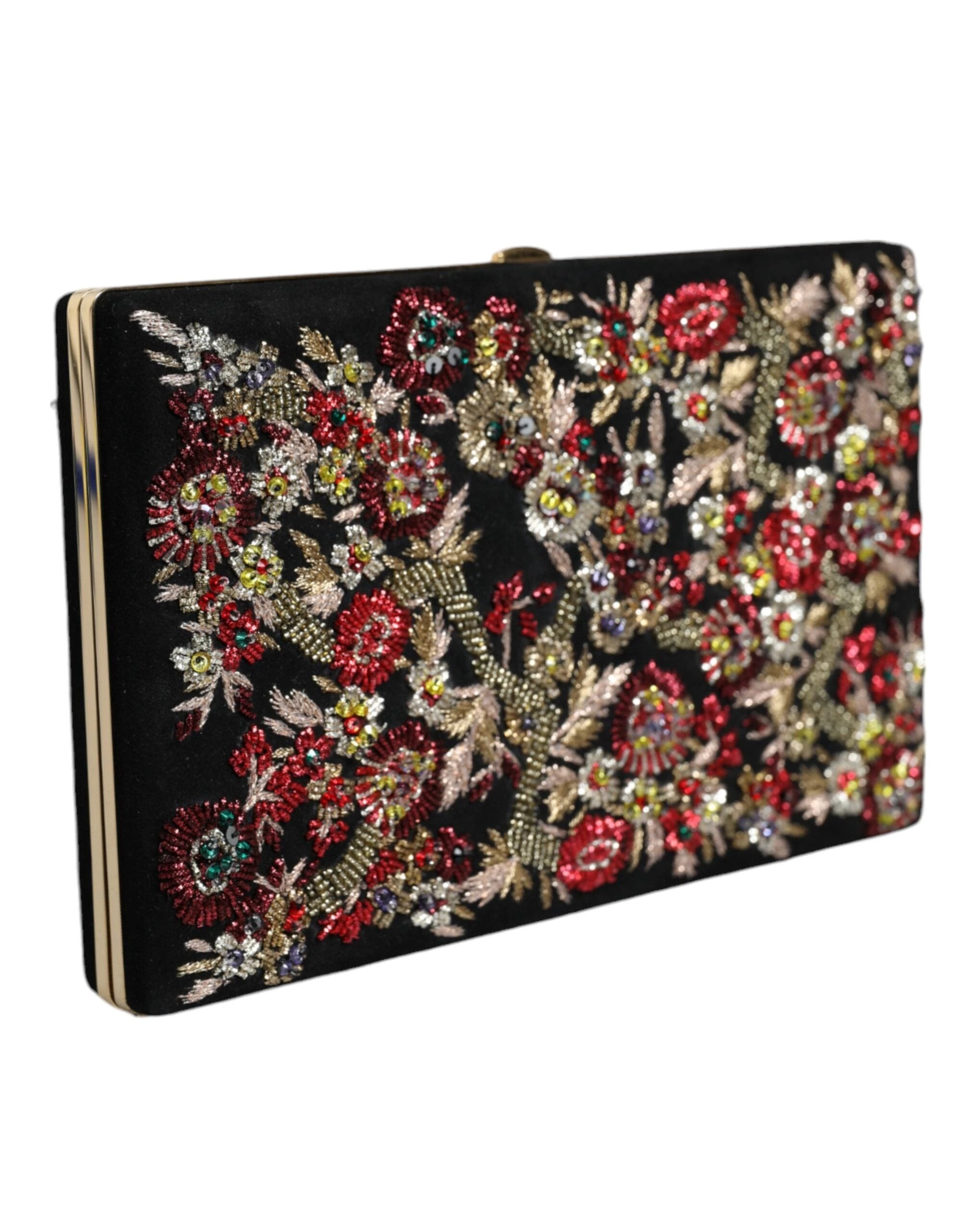 Dolce & Gabbana Multicolor Floral Gold Frame Clutch Evening Purse Bag by Dolce & Gabbana