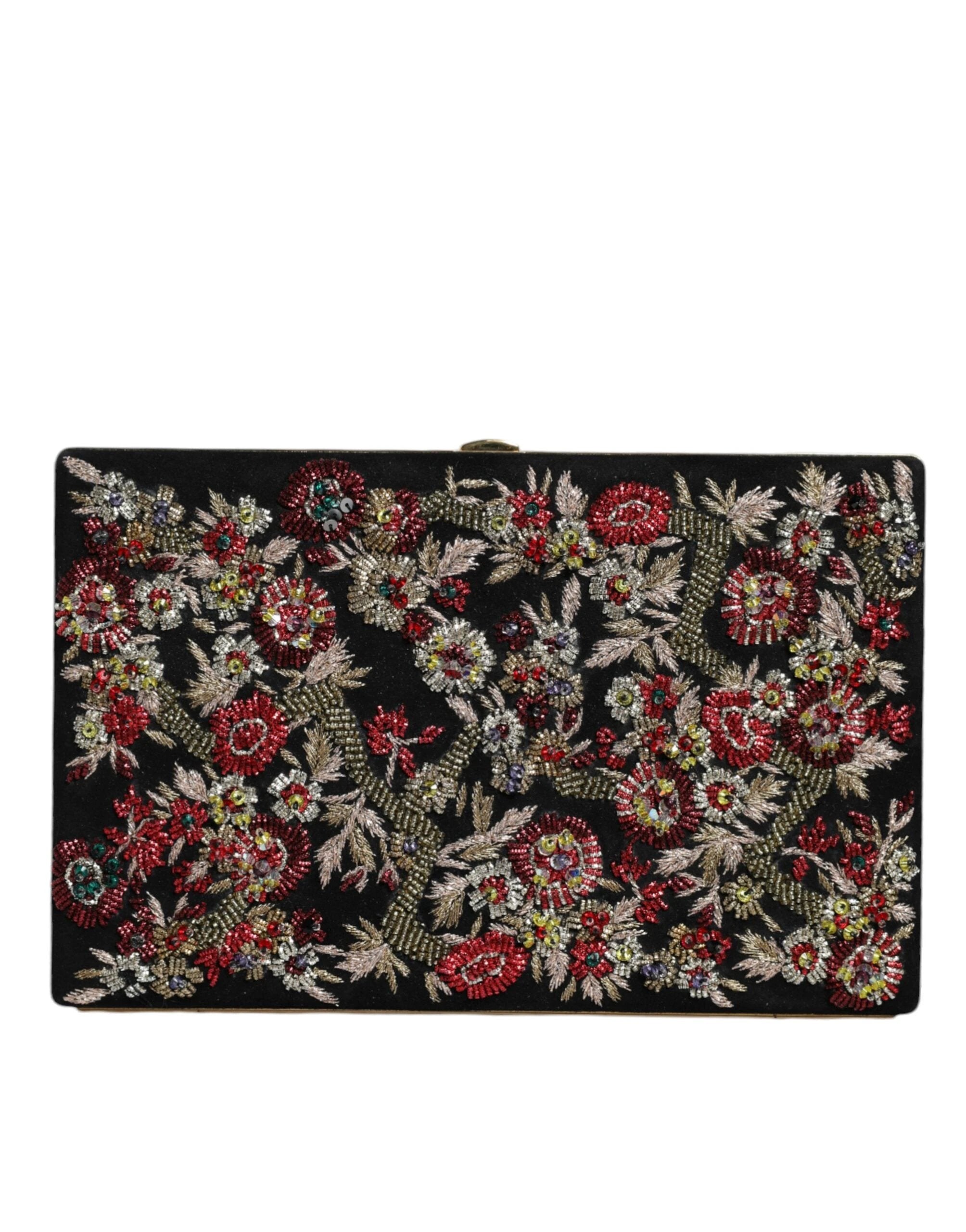 Dolce & Gabbana Multicolor Floral Gold Frame Clutch Evening Purse Bag by Dolce & Gabbana