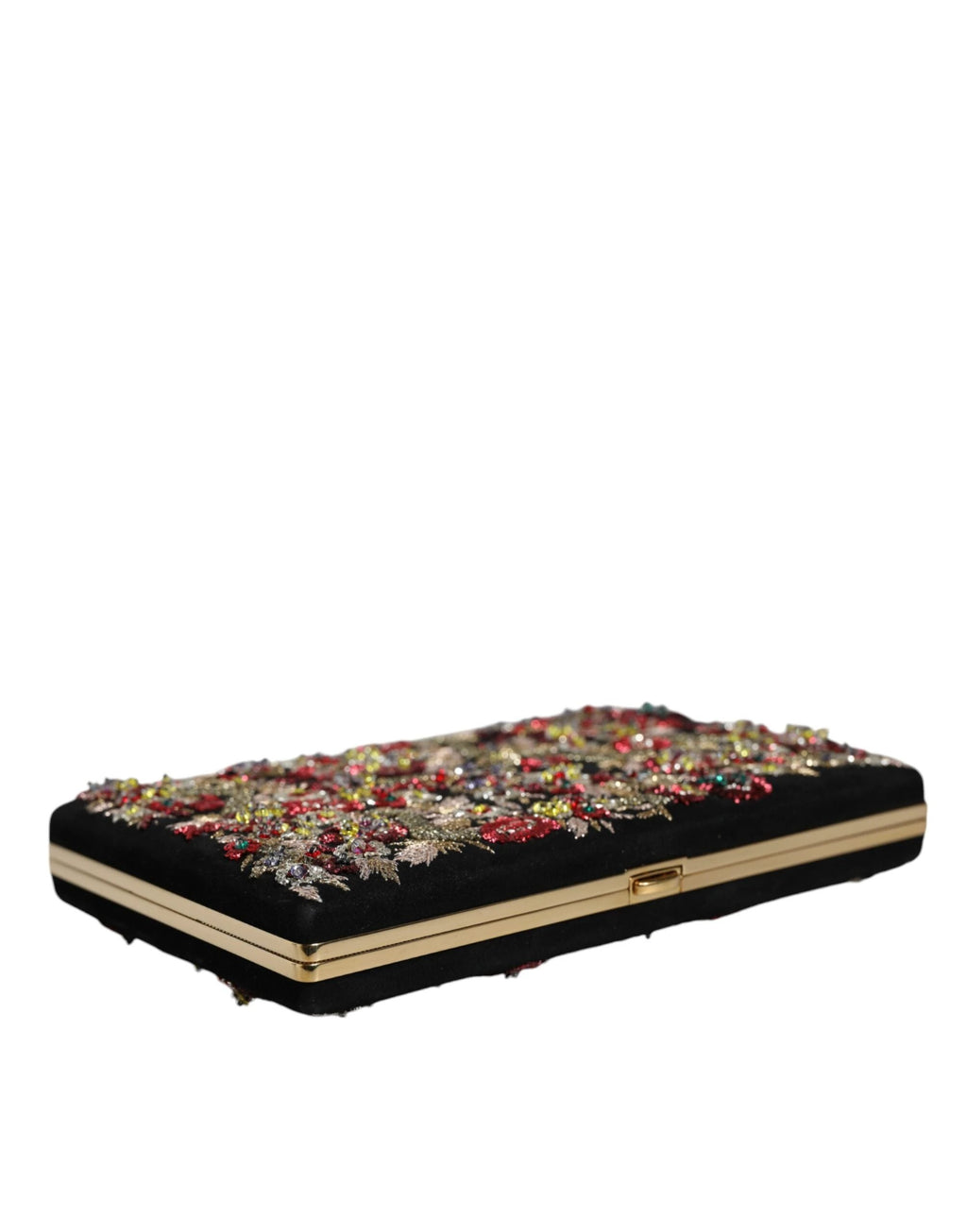 Dolce & Gabbana Multicolor Floral Gold Frame Clutch Evening Purse Bag by Dolce & Gabbana
