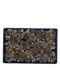 Dolce & Gabbana Blue Velvet Gold Frame Clutch Evening Party Purse Bag by Dolce & Gabbana
