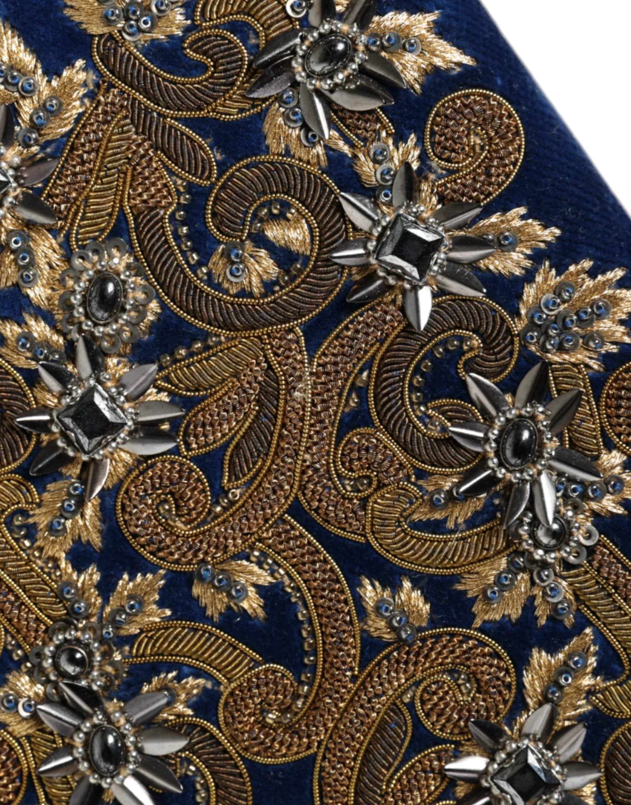Dolce & Gabbana Blue Velvet Gold Frame Clutch Evening Party Purse Bag by Dolce & Gabbana