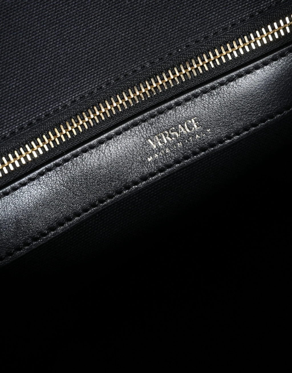 Versace Black Top Handle Canvas Leather Logo Crossbody Tote Bag by Versace