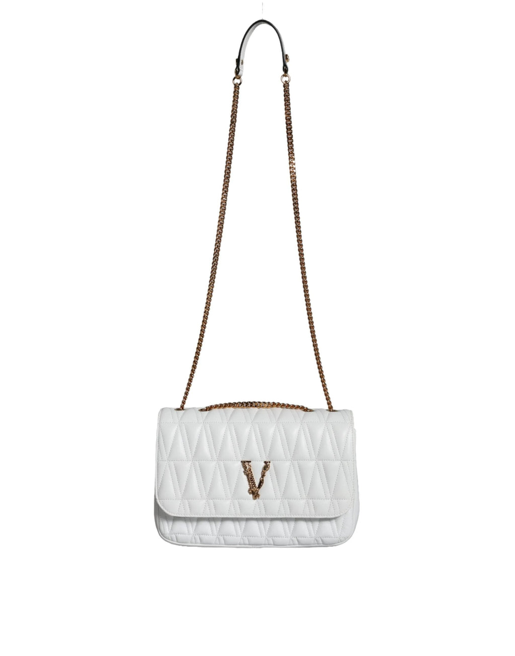 Versace White Mini Nappa Leather Crossbody Shoulder Bag by Versace
