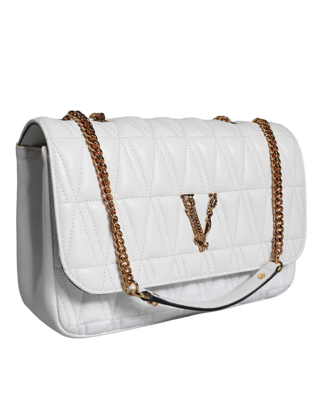 Versace White Mini Nappa Leather Crossbody Shoulder Bag by Versace