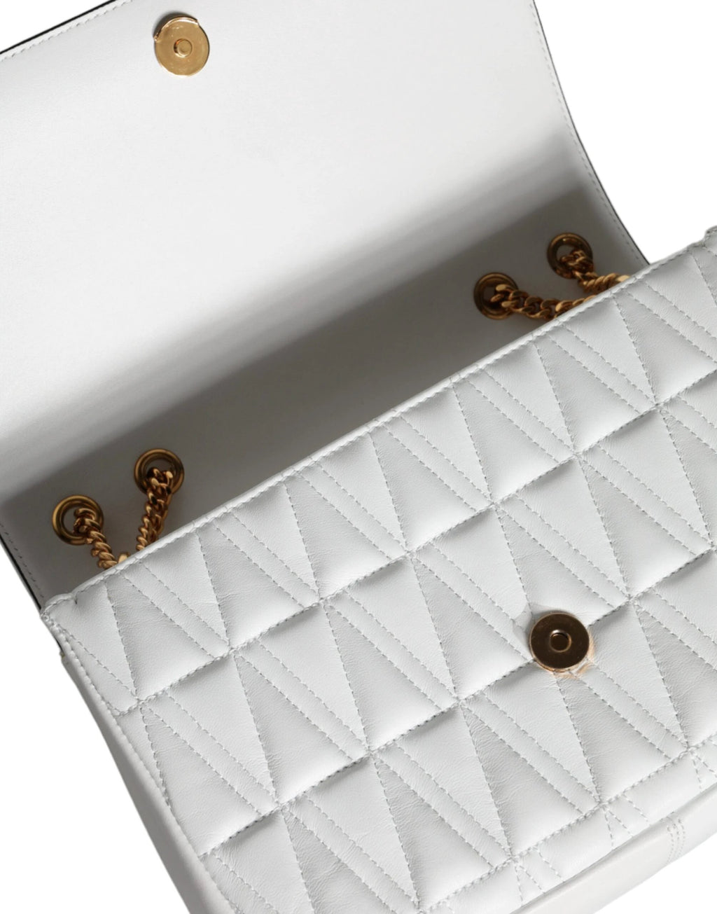 Versace White Mini Nappa Leather Crossbody Shoulder Bag by Versace