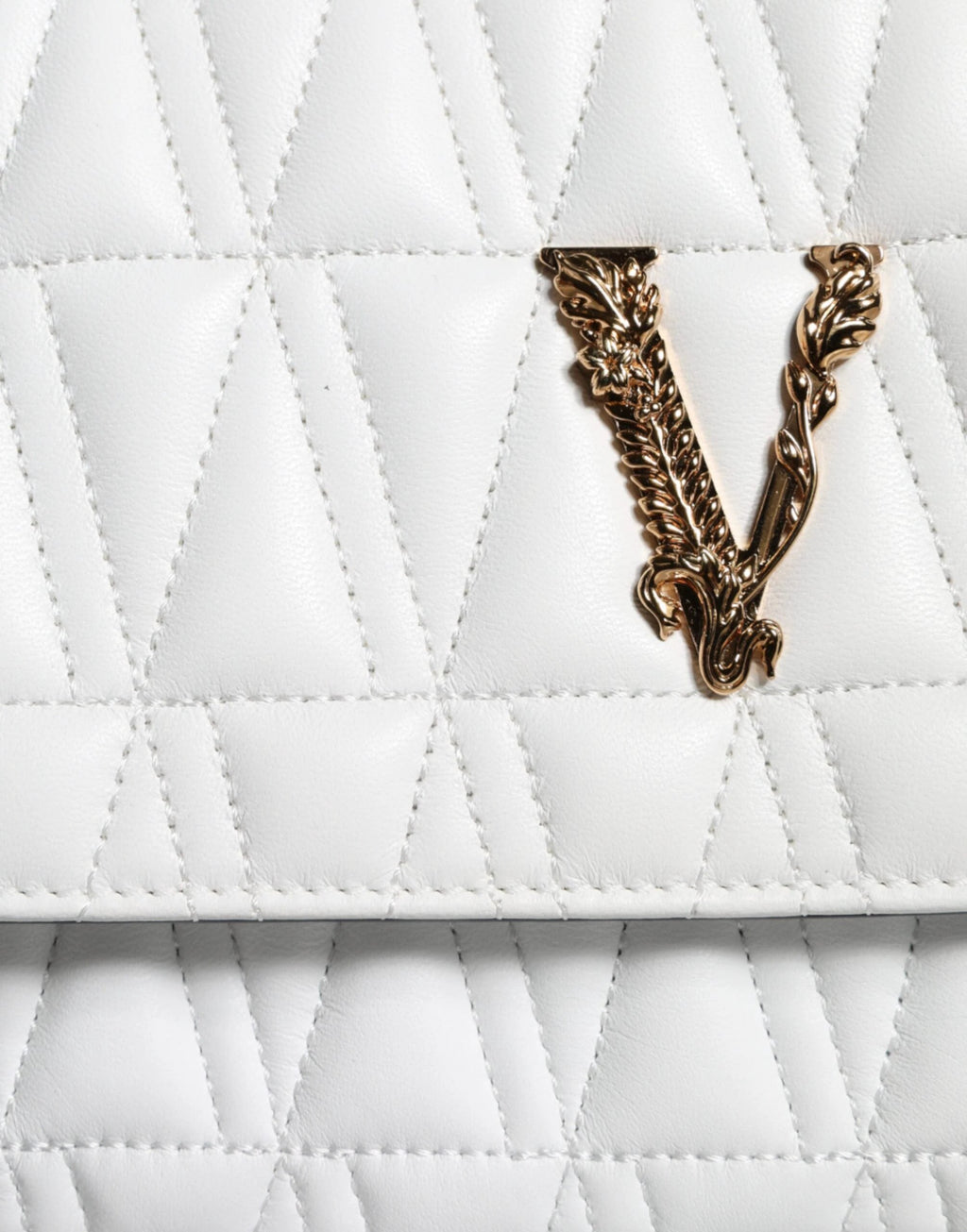 Versace White Mini Nappa Leather Crossbody Shoulder Bag by Versace