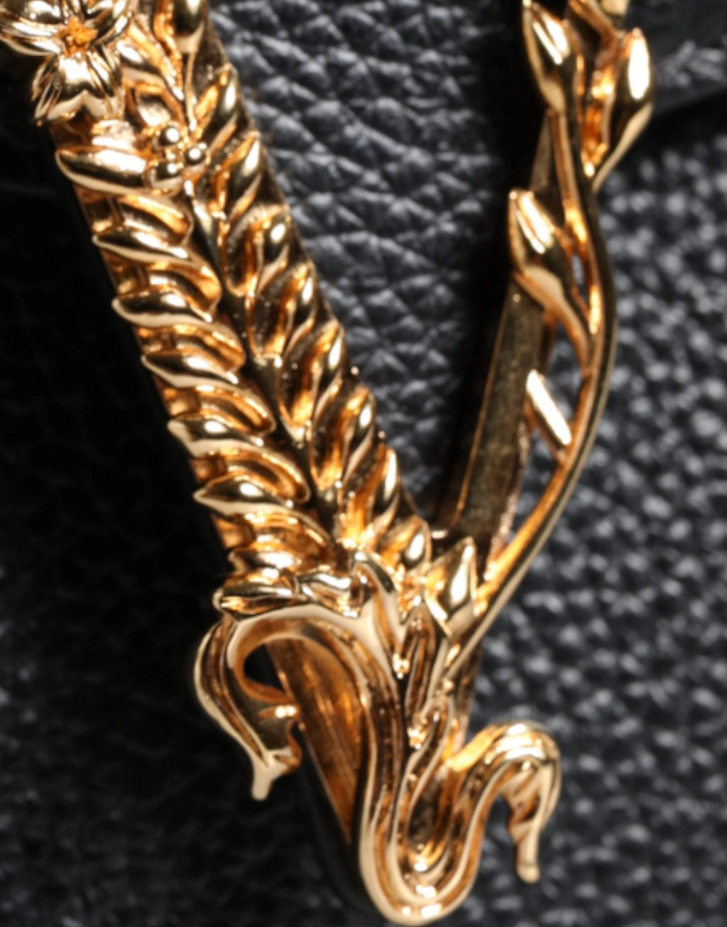 Versace Black Grainy Calf Leather Logo Crossbody Shoulder Bag by Versace