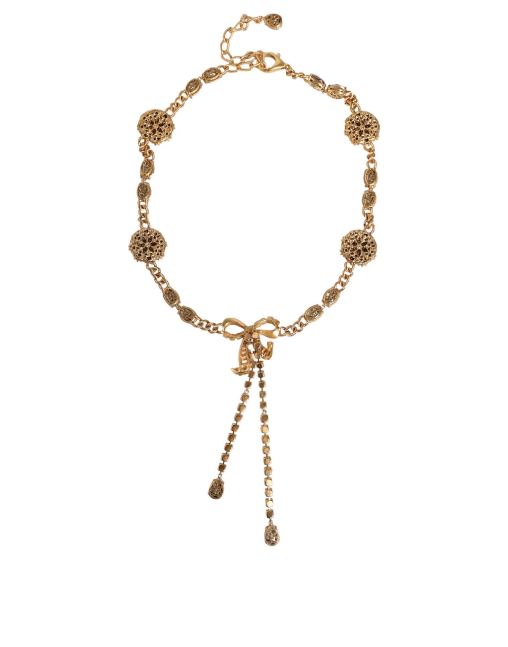 Dolce & Gabbana Gold Tone Brass Crystal Embellished Belt by Dolce & Gabbana