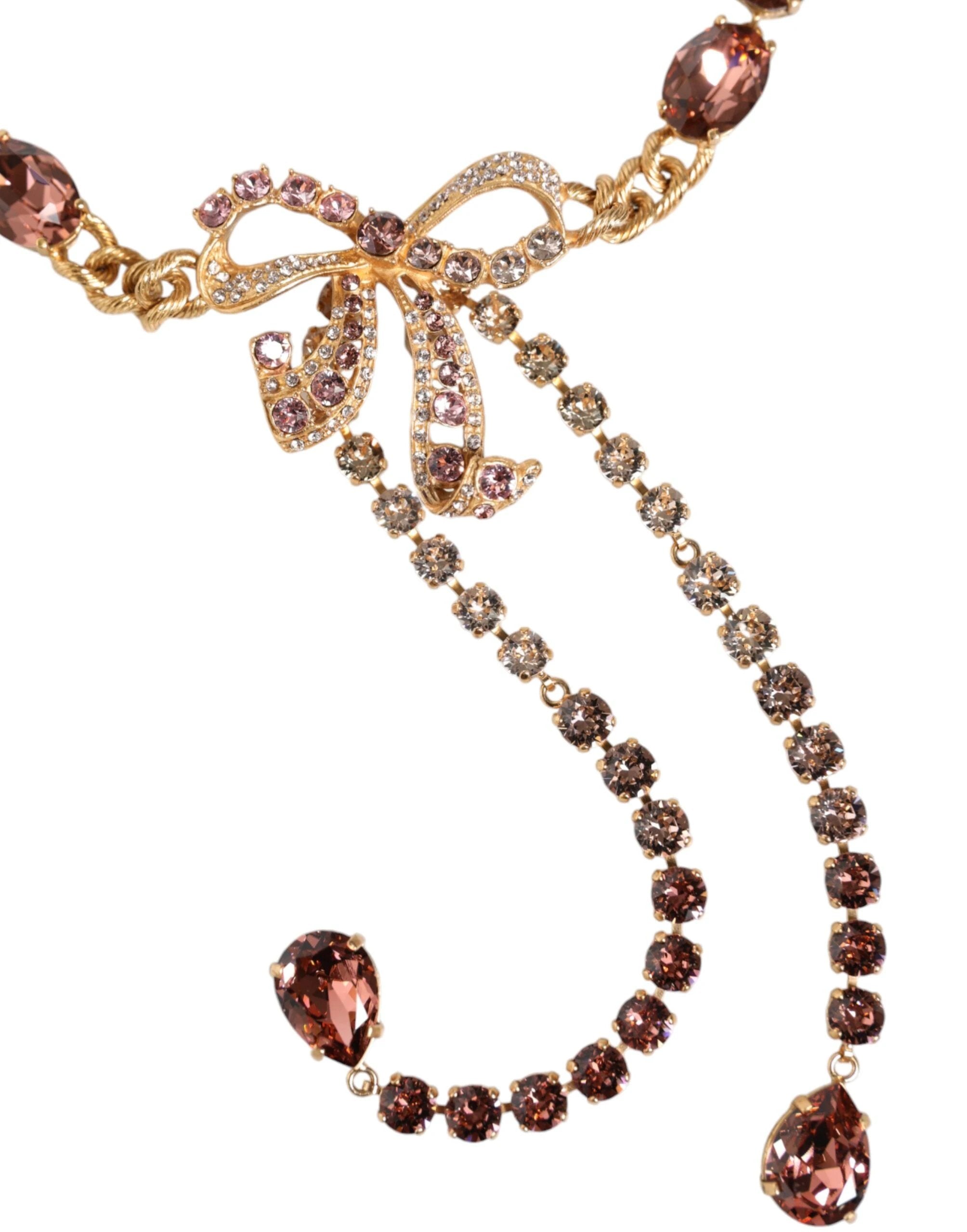 Dolce & Gabbana Gold Tone Brass Crystal Embellished Waist Chain Belt by Dolce & Gabbana