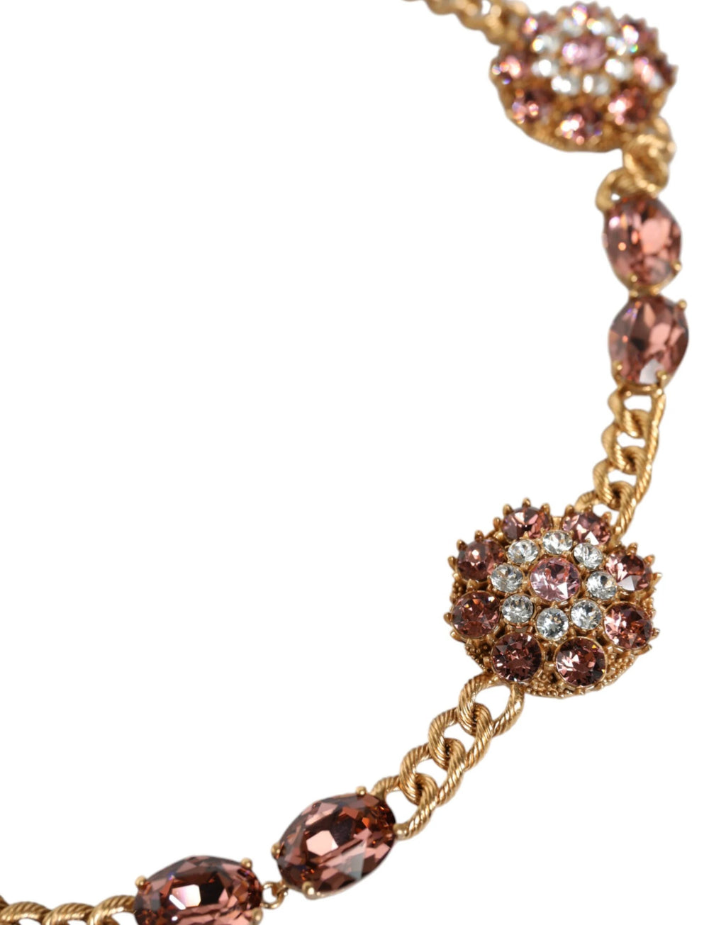 Dolce & Gabbana Gold Tone Brass Crystal Embellished Waist Chain Belt by Dolce & Gabbana
