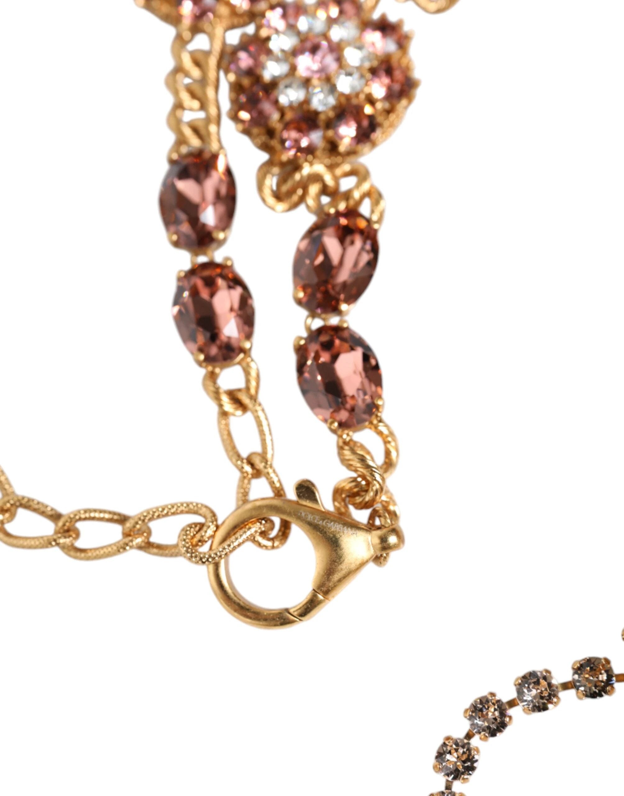 Dolce & Gabbana Gold Tone Brass Crystal Embellished Waist Chain Belt by Dolce & Gabbana