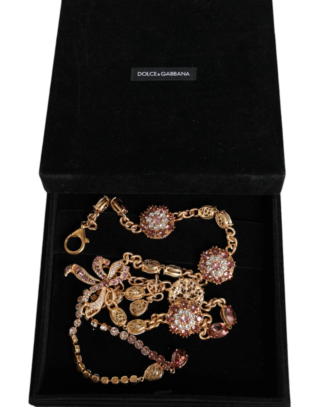 Dolce & Gabbana Gold Tone Brass Crystal Embellished Waist Chain Belt by Dolce & Gabbana