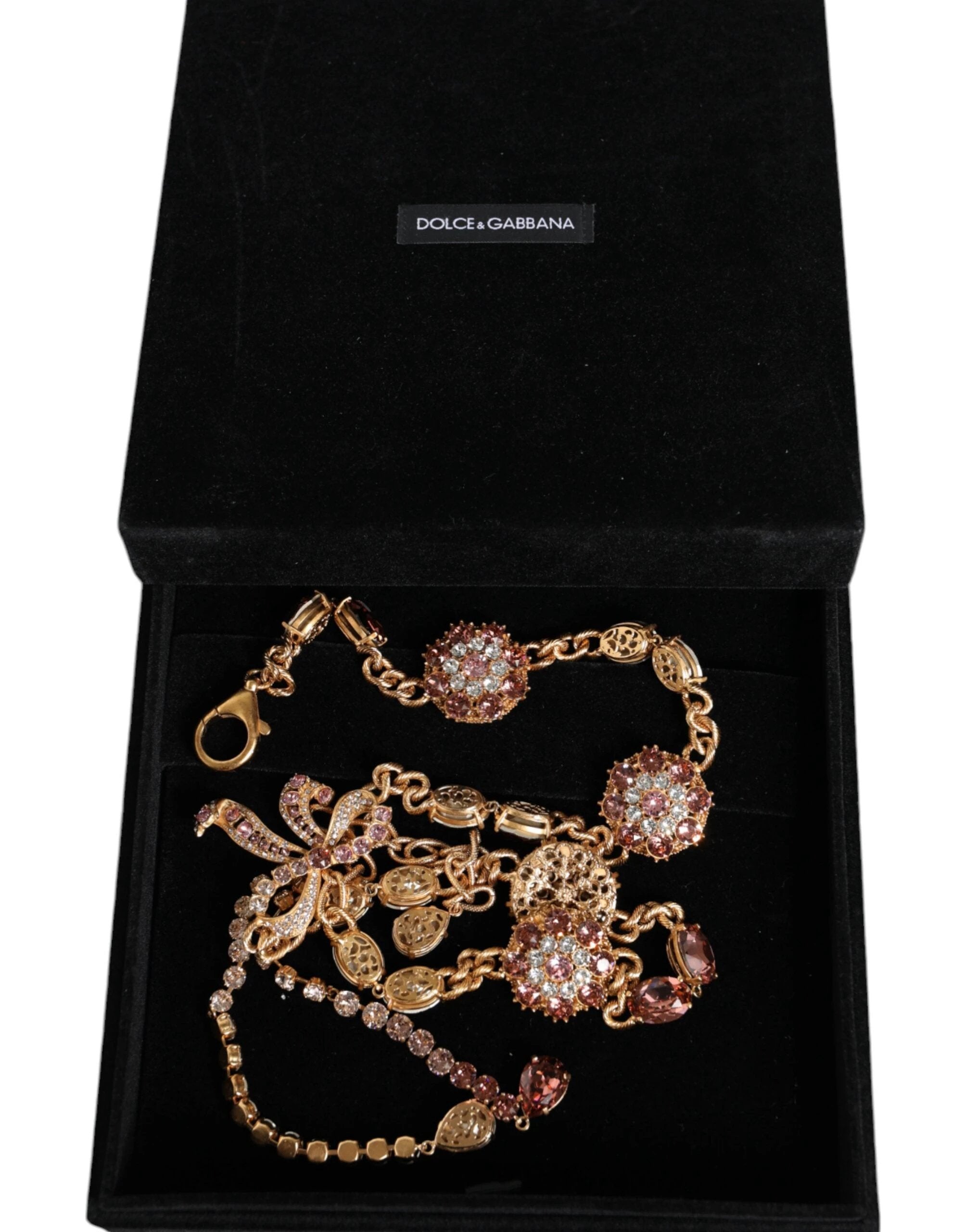 Dolce & Gabbana Gold Tone Brass Crystal Embellished Waist Chain Belt by Dolce & Gabbana