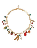 Ceinture à chaîne Dolce &amp; Gabbana en laiton doré ornée de cristaux et de motifs fruités