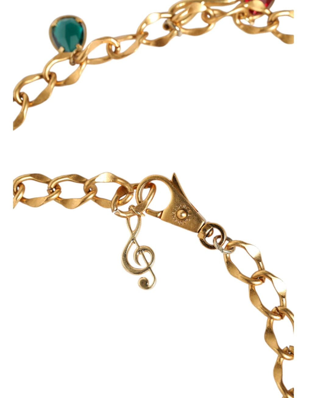 Dolce & Gabbana Gold Tone Brass Fruity Crystal Embellished Waist Chain Belt by Dolce & Gabbana
