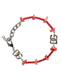 Dolce & Gabbana Silver Tone Brass Beaded Resin DG Logo Chain Bracelet by Dolce & Gabbana