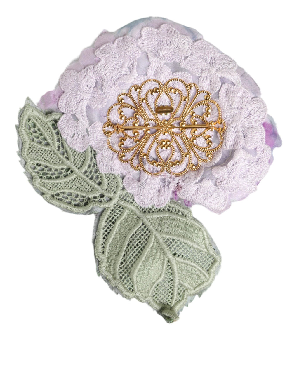 Dolce & Gabbana Multicolor Hydrangea Gold Brass Pin Brooch by Dolce & Gabbana