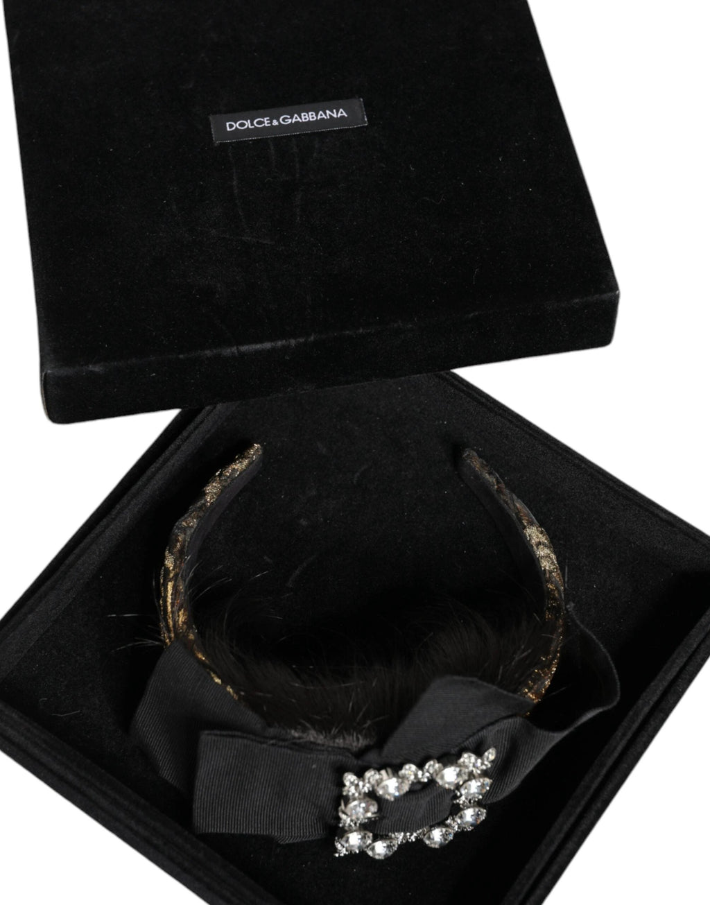Dolce & Gabbana Black Hair Parrucchiera Crystal Headband Diadem by Dolce & Gabbana