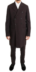 Dolce & Gabbana Bordeaux Wool Stretch Long 3 Piece Suit by Dolce & Gabbana