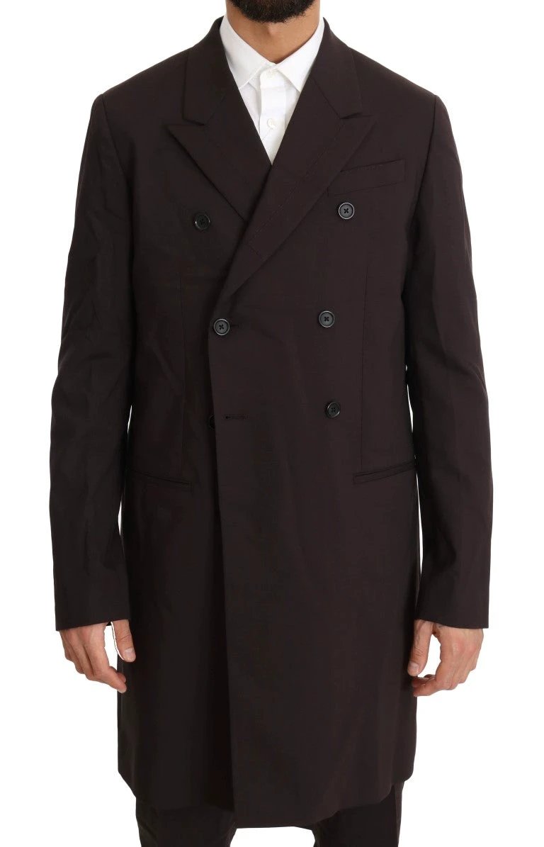 Dolce & Gabbana Bordeaux Wool Stretch Long 3 Piece Suit by Dolce & Gabbana