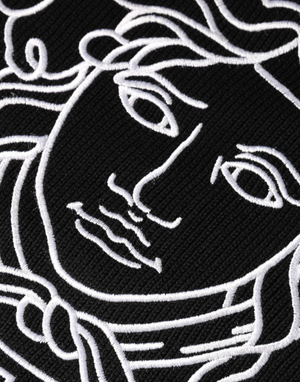 Versace Black Medusa Embroidery Crew Neck Pullover Sweater by Versace