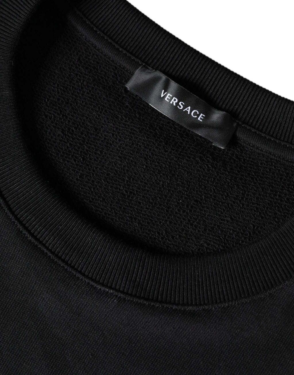 Versace Black Medusa Fleece Cotton Crew Neck Sweatshirt Sweater by Versace