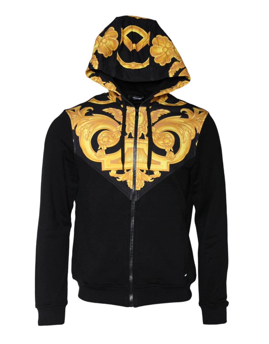 Versace Black Medusa Print Cotton Full Zip HoodieSweatshirt Sweater by Versace