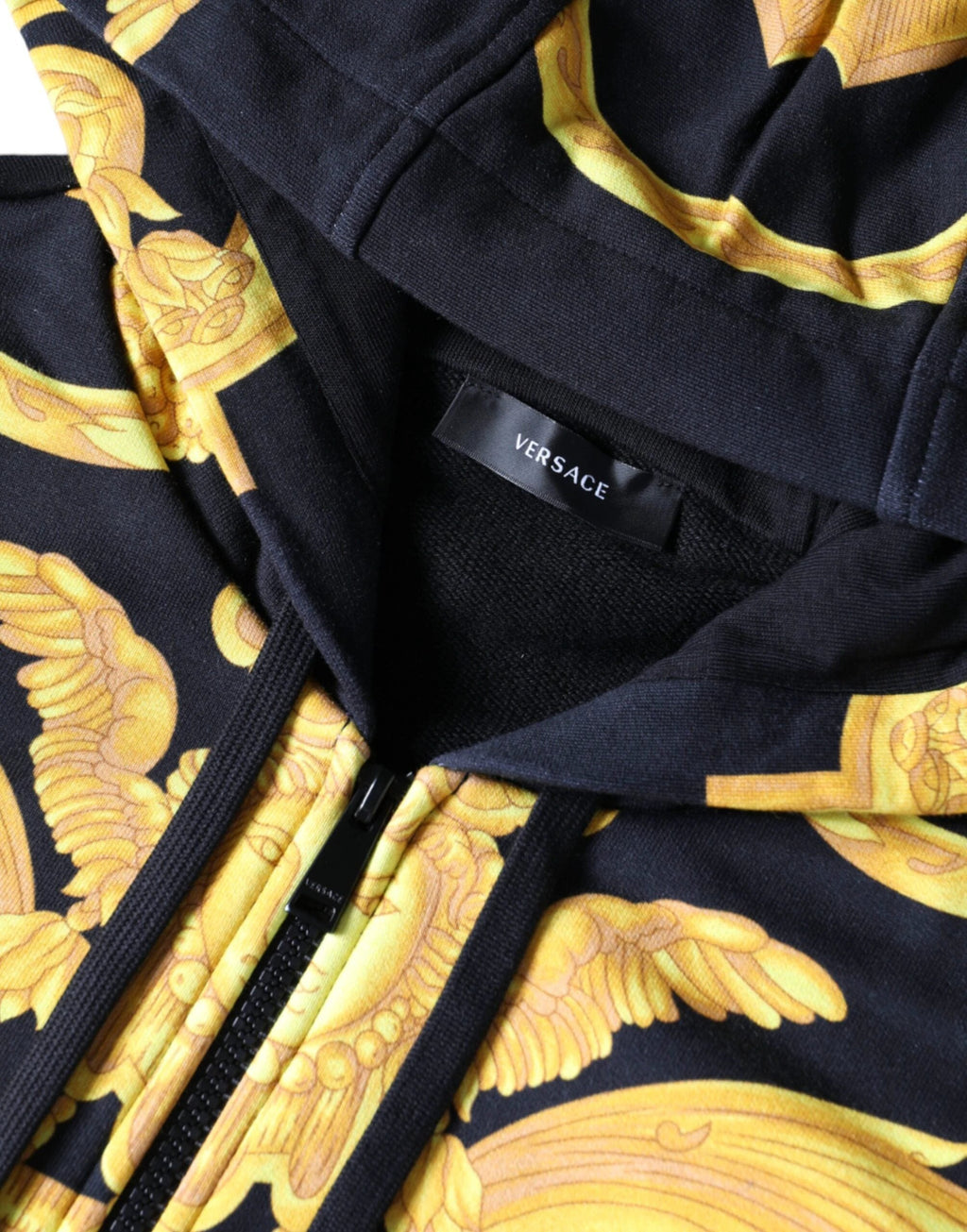 Versace Black Medusa Print Cotton Full Zip HoodieSweatshirt Sweater by Versace