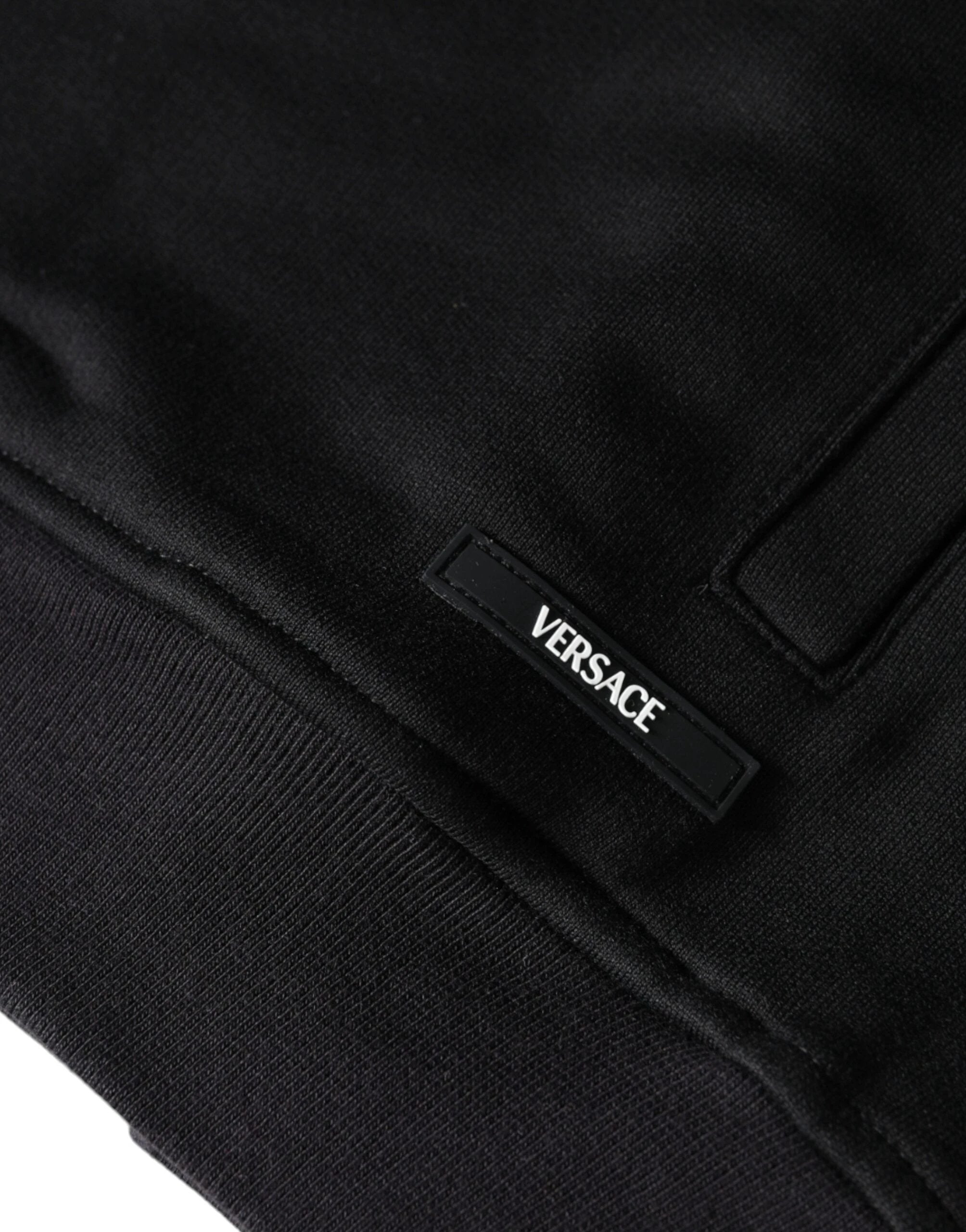 Versace Black Medusa Print Cotton Full Zip HoodieSweatshirt Sweater by Versace