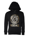 Versace Black Medusa Print Cotton HoodiePullover Sweatshirt Sweater by Versace