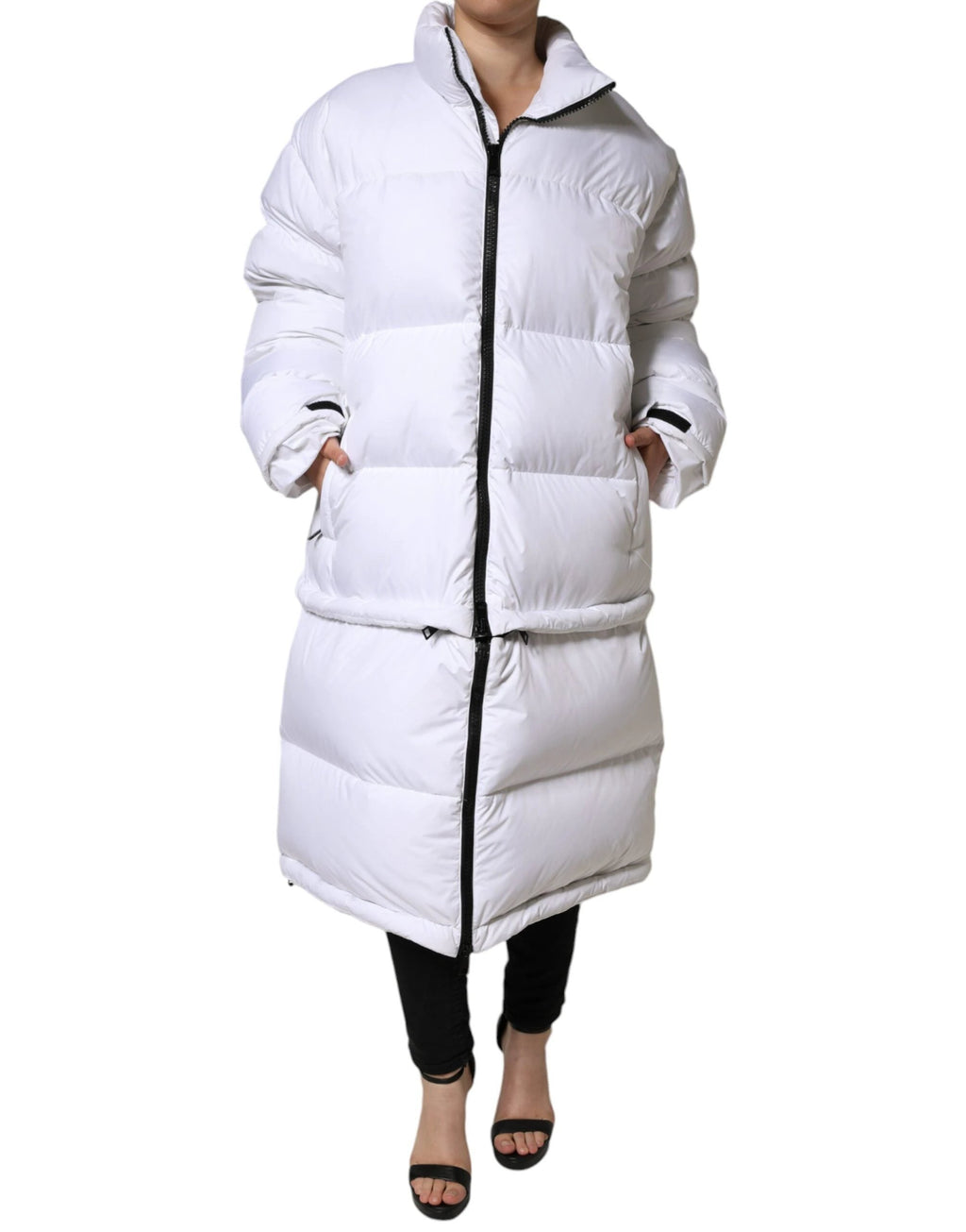 Dolce & Gabbana White Puffer Quilted Full Zip Coat Jacket by Dolce & Gabbana
