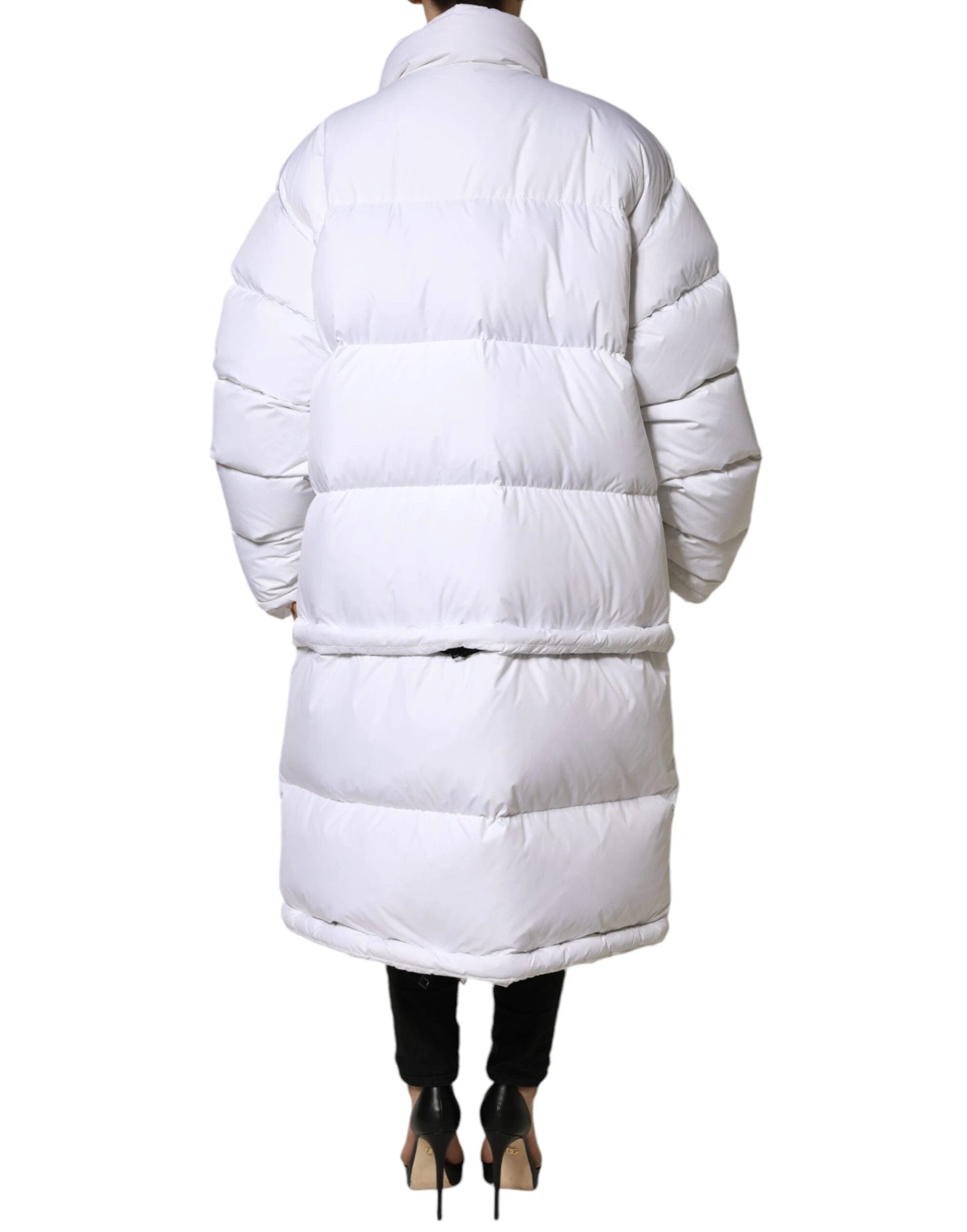 Dolce & Gabbana White Puffer Quilted Full Zip Coat Jacket by Dolce & Gabbana